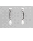 18kt White Gold Pearl & Zirconia Earring