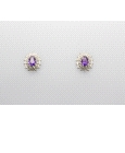 18kt Gold Amethyst & Diamond Earrings