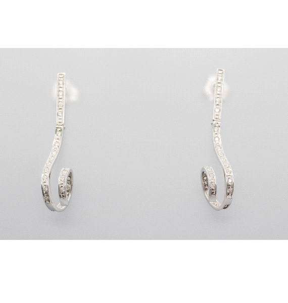 18kt Yellow Gold Cubic Zirconia Earrings
