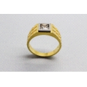 18Kt Men's Gold C. Zirconia Ring