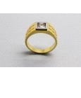 18kt Men's Gold C. Zirconia Ring