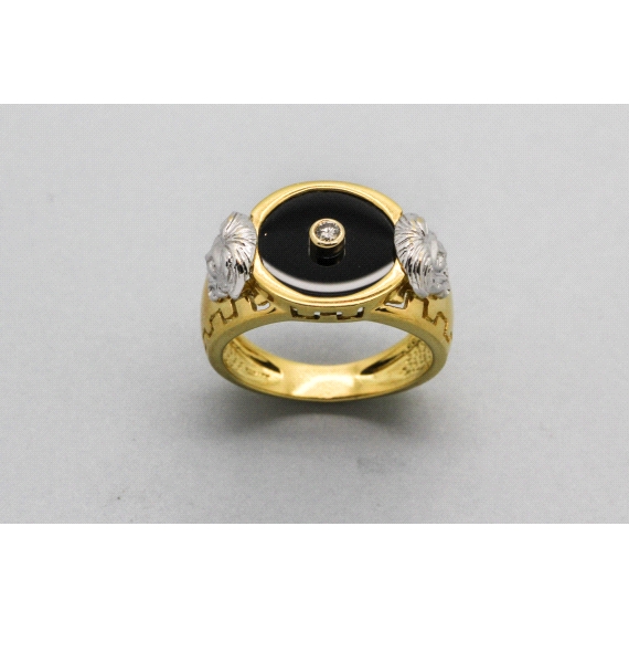 18kt Gold Ring with Versace Style Design