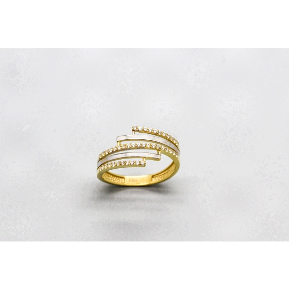 18kt White & Yellow Gold Zirconia Ring