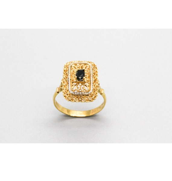 18kt White & Yellow Gold Sapphire Ring