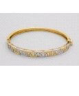 18kt White & Yellow Gold Zircon Bangle