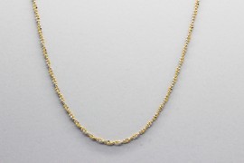 18kt White & Yellow Gold Bead Chain