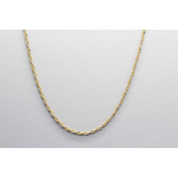 18kt White & Yellow Gold Bead Chain
