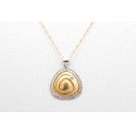 18Kt White & Yellow Gold Zirconia Pendant