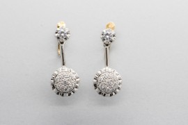 18Kt White & Yellow Gold Cubic Zirconia Earrings