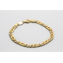 18Kt White & Yellow Gold Figaro Bracelet