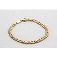 18kt White & Yellow Gold Figaro Bracelet