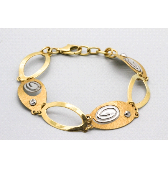 18kt White & Yellow Gold Zircon Bracelet