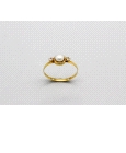 18Kt Yellow Gold Ring with a Pearl Center and Cubic Zirconia