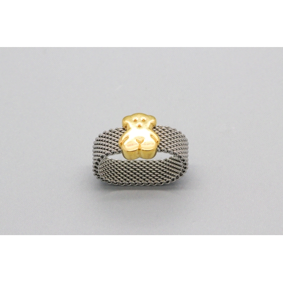 18kt Yellow Gold & Stainless Steel Ring