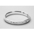 Diamond Cut & Sand Finish Silver Bangle