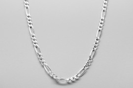 Sterling Silver Figaro Chain - 63cm