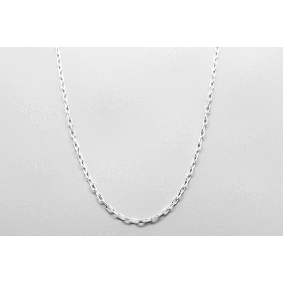 Sterling Silver Oval Link Chain - 50cm