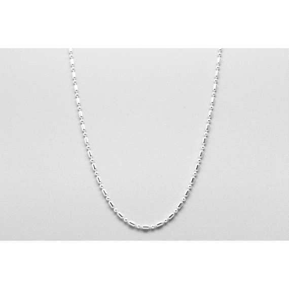 Silver Bead & Bullet Link Chain - 50cm