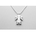 Sterling Silver Girl with Pigtials Pendant