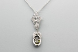 Silver Crystal & Gemstone Pendant