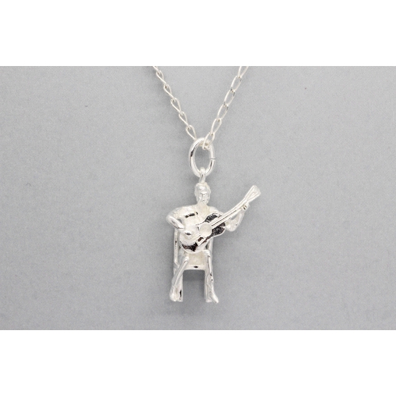 Sterling Silver Guitar Player Pendant