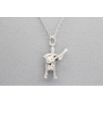 Sterling Silver Guitar Player Pendant