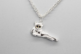925 Sterling Silver Lemur Pendant
