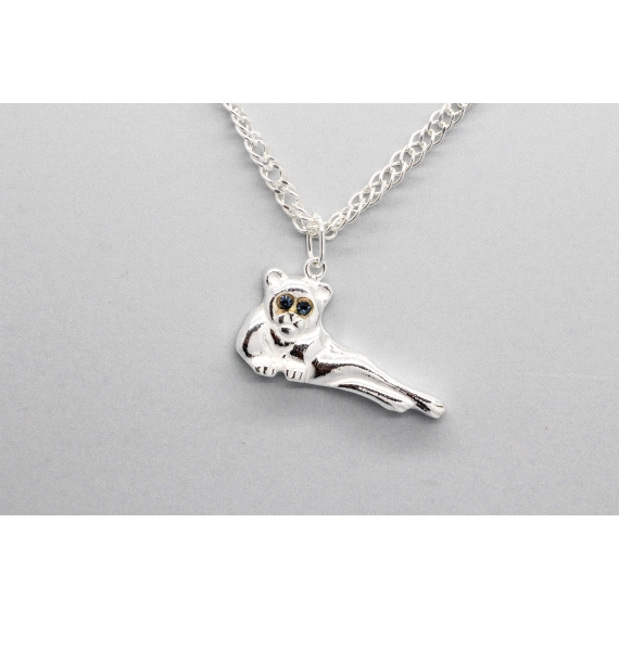 925 Sterling Silver Lemur Pendant