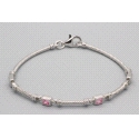 Rhodium Plated Silver Bracelet with Cubic Zirconia