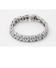Rhodium Plated Silver Flower Bracelet