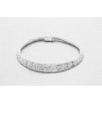 Square & Bead Link Silver Bracelet