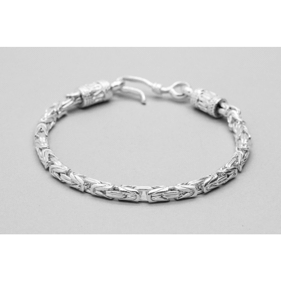 Silver Wave Link Rolo Bracelet