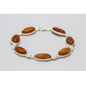 Sterling Silver Bracelet with Amber Gemstones