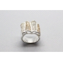 Anillo en Plata de Ley con Piedras Amarillas y Blancas
